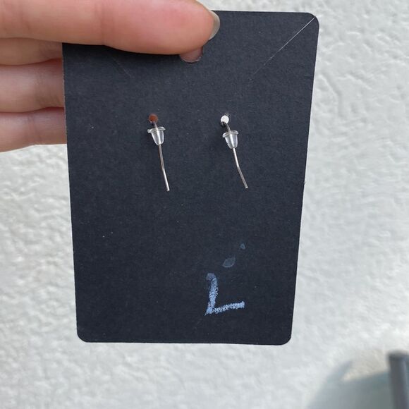 Hand Crafted Drop Earrings, Dried Forget Me Not set in a Silver Oval - Picture 3 of 8